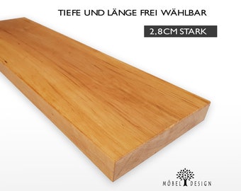 Estantería de madera maciza de aliso de 14-24 cm de profundidad / 2,8 cm de grosor - varias longitudes - estantería de pared, estantería de pared, estantería flotante / estantería de madera