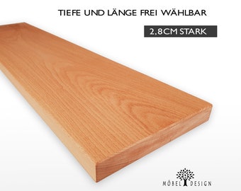 Massief beukenhouten wandplank 14-24 cm diep / 2,8 cm dik - wandplank - zwevende massief houten wandplank / houten plank / zwevende plank