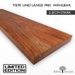 Jatoba massief houten plank 14-24 cm diep / 2,8 cm dik diverse lengtes Jatoba Solid wandplank, wandplank, zwevende plank / houten plank afbeelding 1