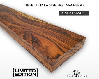 Zebrano massief houten plank 14-24 cm diep / 4,5 cm dik / diverse lengtes - wandplank - zwevende massief houten wandplank van zebrano hout