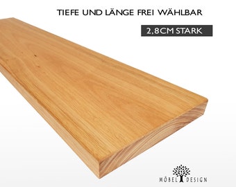 Estante de madera maciza de eucalipto de 14-24 cm de profundidad / 2,8 cm de grosor - varias longitudes - estante de pared, estante de pared, estante flotante / estante de madera