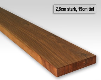 Solid walnut wall shelf - 19 cm deep / 2.8 cm thick / wooden shelf / walnut wall shelf