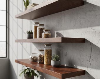 Estante de madera maciza de jatoba 14-24 cm de profundidad / 2,8 cm de grosor - varias longitudes - Madera maciza de jatoba - tablero de pared, estante de pared, estante flotante / estante de madera