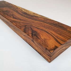 Étagère en bois massif Zebrano 14-24 cm de profondeur / 4,5 cm d'épaisseur / différentes longueurs étagère murale étagère murale flottante en bois massif en bois de zebrano image 2