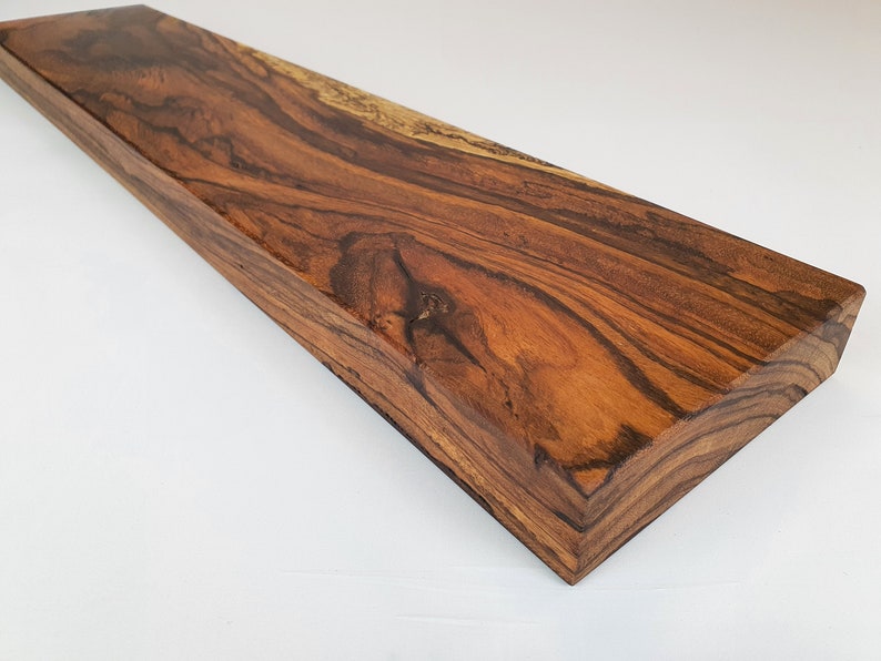Étagère en bois massif Zebrano 14-24 cm de profondeur / 4,5 cm d'épaisseur / différentes longueurs étagère murale étagère murale flottante en bois massif en bois de zebrano image 2
