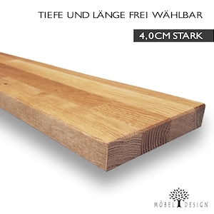 Wandregal Eiche Massiv Stabverleimt Wandboard Schwebendes Massivholz Regalbrett aus Eichenholz Schwimmendes Holzregal
