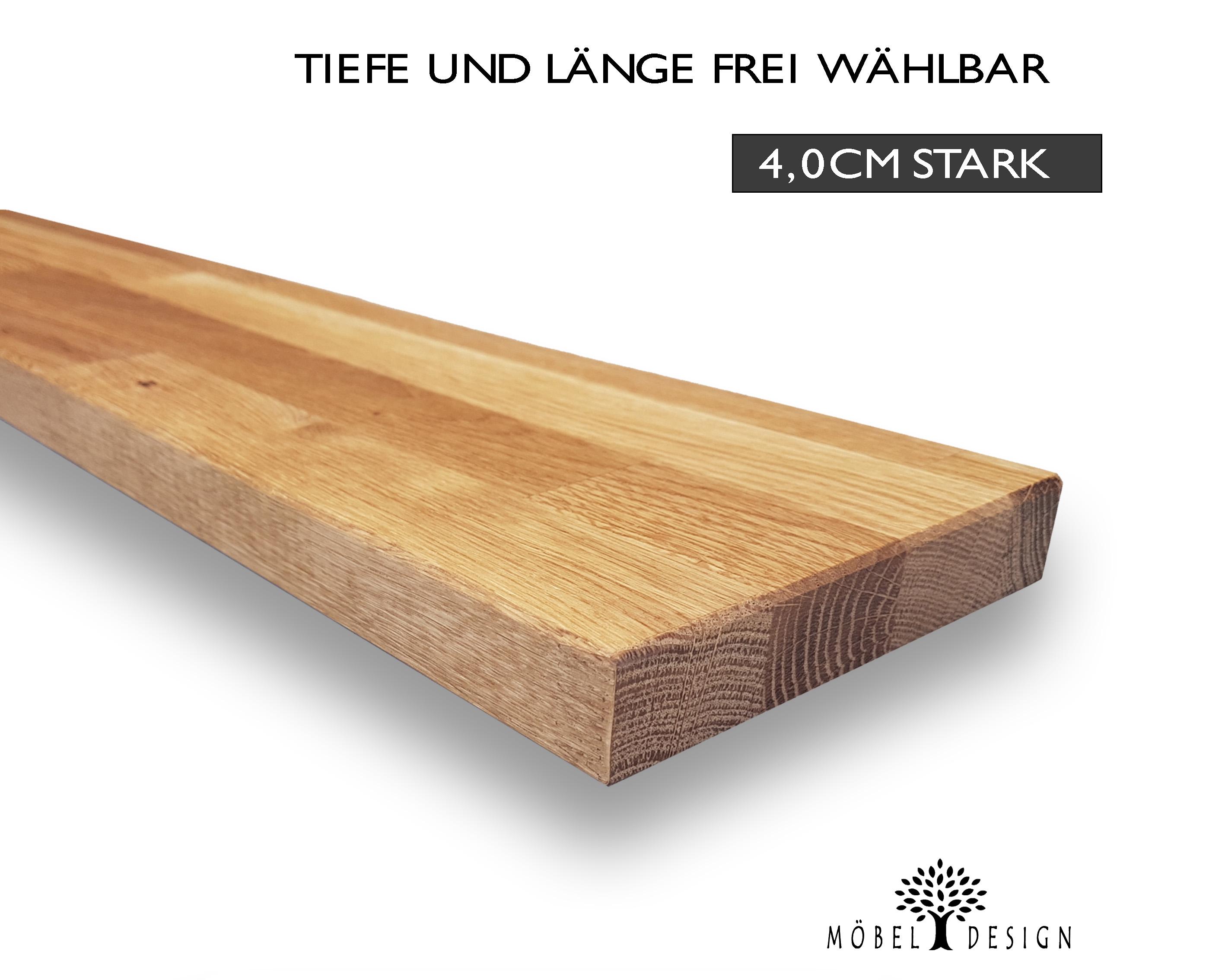 2 Planches En Chêne Massif Pour étagère Murale – 50x12x4,5 Cm – Montage Mural, Hauteur Réglable – Neuf