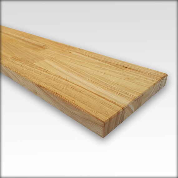 Massivholz Wandregal mit Baumkante Asteiche Massiv 17-20cm tief 2,8cm stark
