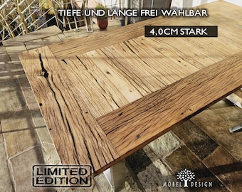 Mesa de madera de roble recuperada / mesa de comedor / mesa de conferencias con resina epoxi / tablero / madera de roble / mesa médica epoxi / mesa de madera de roble
