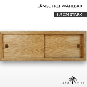 Nachttisch schwebend - Mini Sideboard - Regal mit Schiebetüren - Eiche Massiv