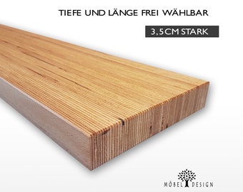 Buche Massivholz Regal 14-24cm Tief / Baubuche / versch. Größen / Individualisierbar / Holzregal / Schweberegal / Bücherregal / Wandregal