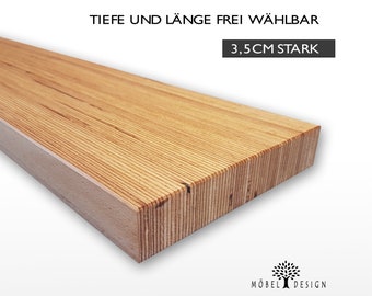 Estante de madera maciza de haya de 14-24 cm de profundidad / haya de construcción / varios tamaños / personalizable / estante de madera / estante flotante / estantería / estante de pared