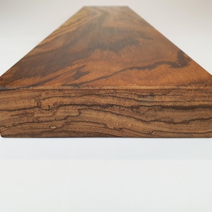 Étagère en bois massif Zebrano 14-24 cm de profondeur / 4,5 cm d'épaisseur / différentes longueurs étagère murale étagère murale flottante en bois massif en bois de zebrano image 6