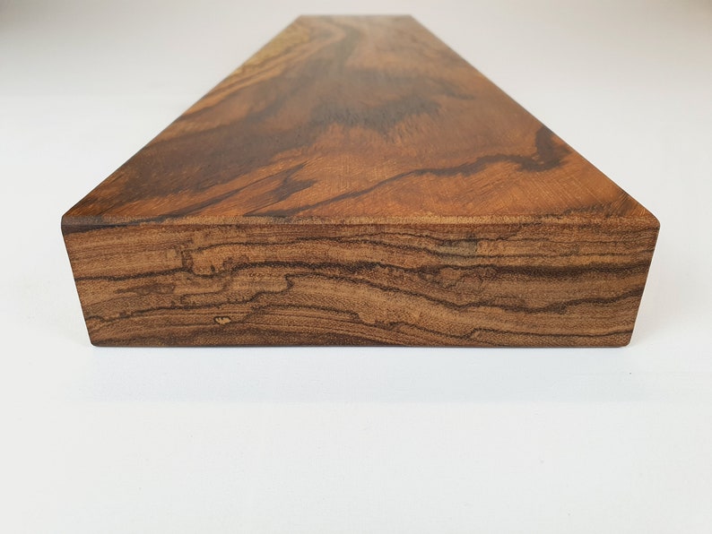 Étagère en bois massif Zebrano 14-24 cm de profondeur / 4,5 cm d'épaisseur / différentes longueurs étagère murale étagère murale flottante en bois massif en bois de zebrano image 6