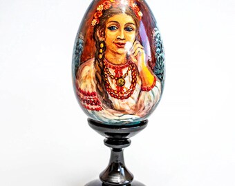 Artistic Wooden Easter egg Hand Painted with oil paints This is the perfect gift for any occasions