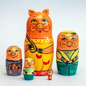 Poupée Babushka peinte à la main Peinture originale Poupées en bois Poupées gigognes en bois Poupées peintes à la main Poupée gigognes Poupées décoratives