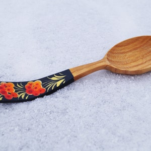 Hand-painted spoon Tableware Gift for mom Folk Petrikovka spoon Petrykivka Soup spoon Ukrainian Wooden spoons Wooden Kitchen utensils image 1