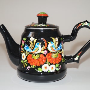 Teapots Tea kettle Metal small tea pot Small teapot Handpainted Kettle pot Metal kettle Metal teapot Handpainted kettle Handpainted teapot