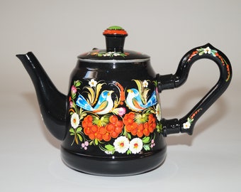 Teapots Tea kettle Metal small tea pot Small teapot Handpainted Kettle pot Metal kettle Metal teapot Handpainted kettle Handpainted teapot