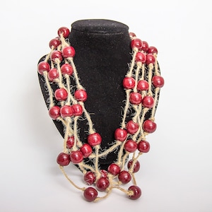 Houten kralen Houten sieraden Ketting kraal Hout natuur sieraden Houten ketting Boho sieraden Kralenketting Vakantieketting