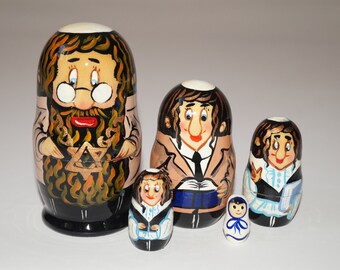 Nesting dolls Wooden dolls Matryoshka doll Babushka toys Ethnic Doll Original painting Ukraine matreshka Home Decor Gift for Mom Kids Gift