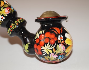 Handmade Beech Wood Tobacco Pipe, Petrikov Art