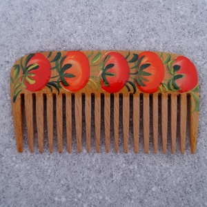 Wooden comb Comb Handmade Hand-painted comb Natural comb Wooden hairbrush Gift for girlfriend Gift for her image 2