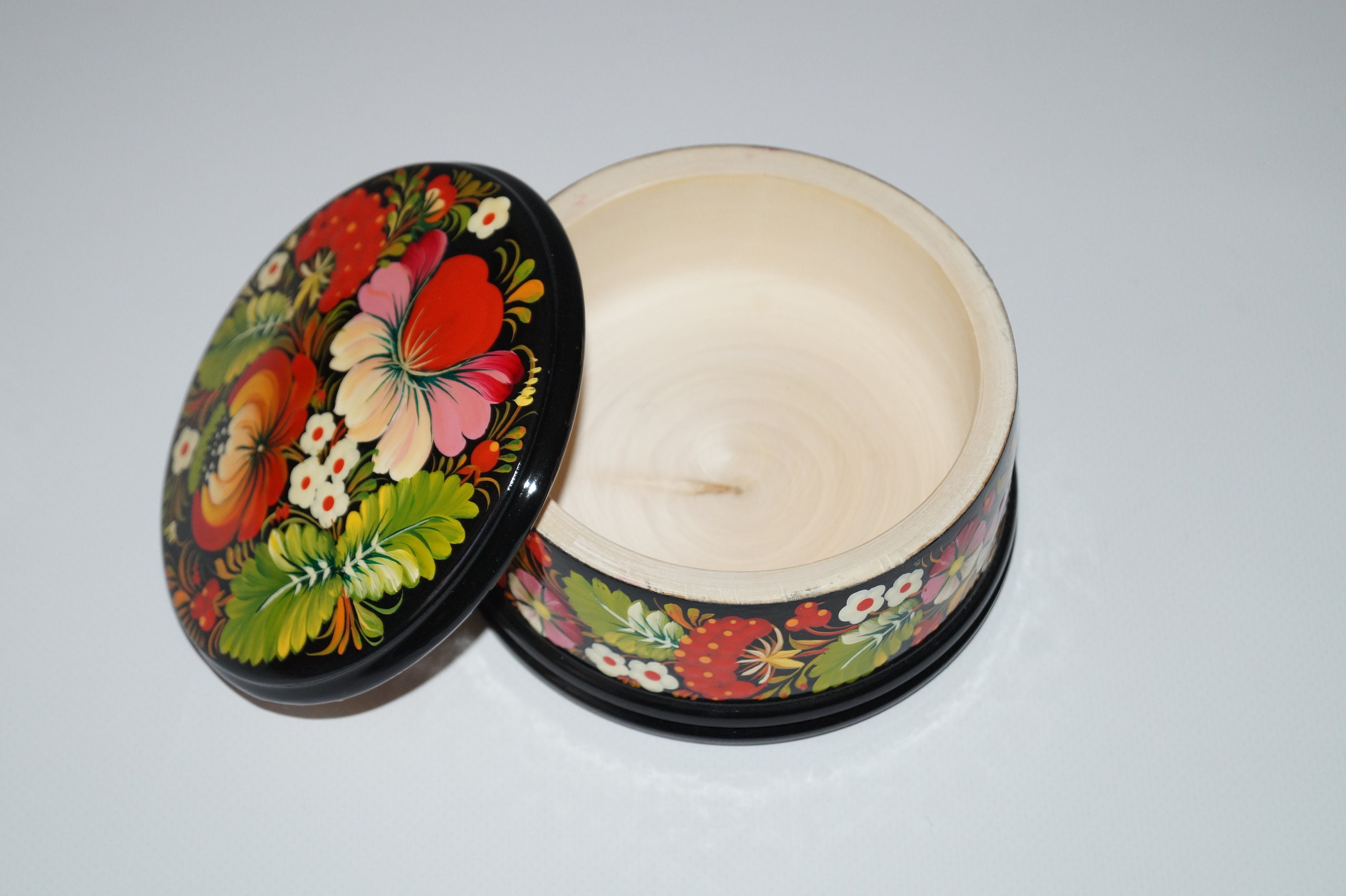 Hand-painted Wooden Jewelry Box, Petrikov Floral Art - Etsy