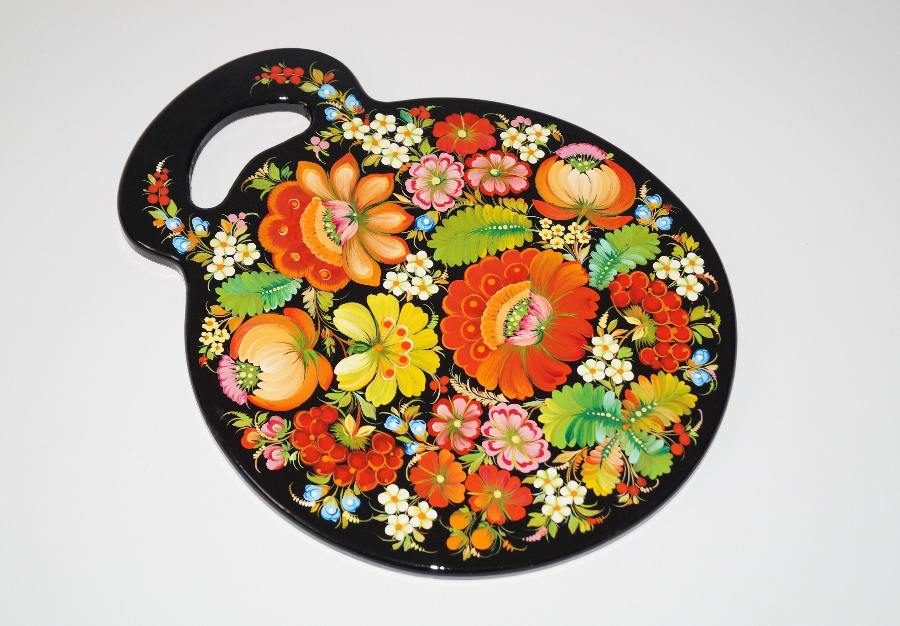 Wooden cutting board Hand painted Chopping board Hand painted Etsy