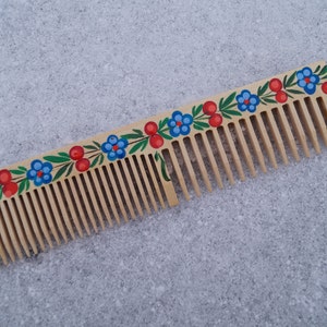 Hand painted comb Wooden comb Natural comb Hair comb Wooden crest Wooden hairbrush Comb for use Folk art Original comb Eco comb Woodworking