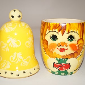Big wooden box Matryoshka box Hand painted Wood container Painted storage jar Made in Ukraine Kitchen canister Interesting box Gift for her