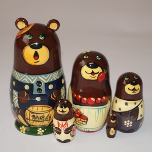 Nesting dolls Wooden toys Matryoshka doll Ethnic Doll Original painting Home Decor Gift for kids Babushka toys Painted dolls Wooden doll image 1