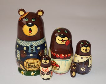 Nesting dolls Wooden toys Matryoshka doll Ethnic Doll Original painting Home Decor Gift for kids Babushka toys Painted dolls Wooden doll