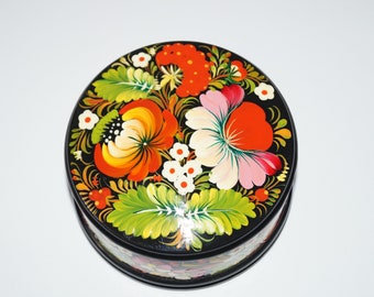 Hand-painted Wooden Jewelry Box, Petrikov Floral Art - Etsy