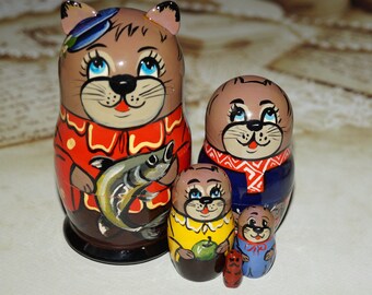 Matroschka Puppe Holzpuppe Handgemalte Puppe Holzpuppen-Set Holzspielzeug Set Holzpuppen Dekorative Puppe Ukrainische Puppe Tierspielzeug