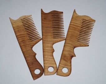 Peine de madera de roble, peine de madera para peinar, acabado natural