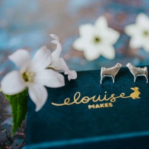 Sterling Silver Pug stud earrings - Animal jewellery - Pugs - dog studs - ethical jewellery - handmade earrings - dog lover gift