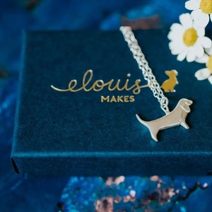 Sterling Silver Basset Hound Necklace - Animal jewellery – Basset Hound – ethical jewellery – handmade - dog necklace – dog lover gift
