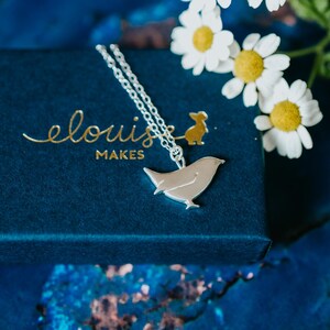 Sterling Silver Wren Necklace - Animal jewellery - bird necklace - woodland animal - wren - ethical silver jewellery - handmade