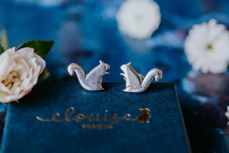 Sterling Silver Squirrel Cufflinks Animal jewellery Squirrel squirrel cufflinks woodland animal ethical jewellery handmade image 1