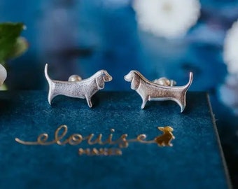 Sterling Silver Basset Hound Cufflinks - Animal jewellery – Basset Hound – ethical jewellery – handmade – dog cufflinks – dog lover gift