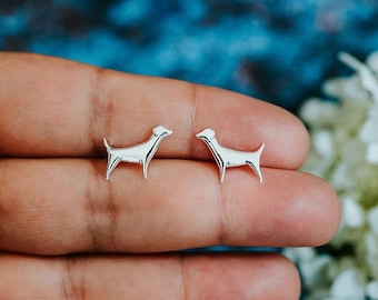 Sterling Silver Jack Russell Studs - Animal jewellery - Jack Russell - ethical jewellery - handmade studs – dog earrings – dog lover gift