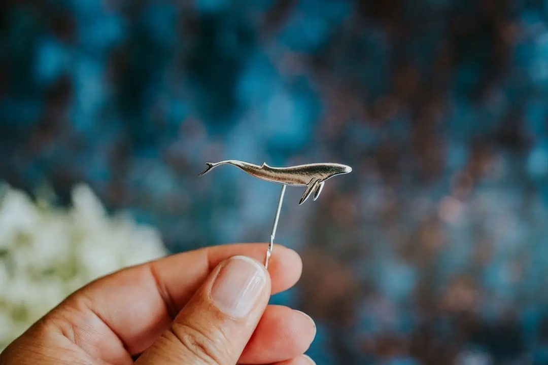 Iaed Pin Sterling Silver Blue Whale Pin - Animal Jewellery - Whales - Ethical ...