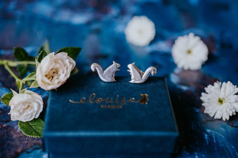 Sterling Silver Squirrel Cufflinks Animal jewellery Squirrel squirrel cufflinks woodland animal ethical jewellery handmade image 2