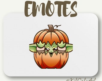 Grogu Pumpkin Emote for Twitch/Discord/Kick/Youtube/Tiktok | Star Wars and Mandalorian | Cute Emotes