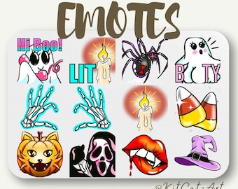 x12 Halloween Spooky Emote Package for Twitch/Discord/Kick/Youtube/Tiktok | Cute Emotes