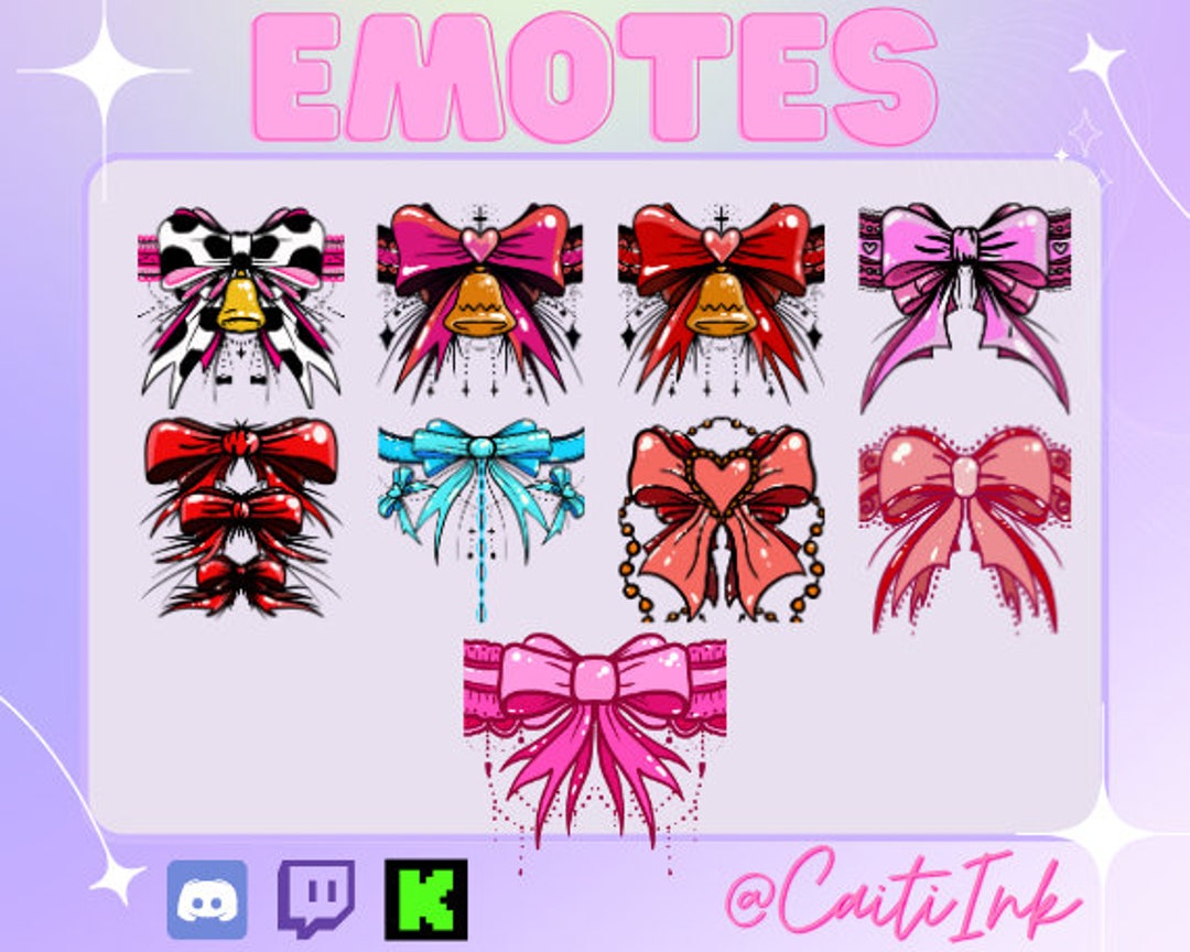 Bow Emote Bundle for Twitch or Discord - Etsy