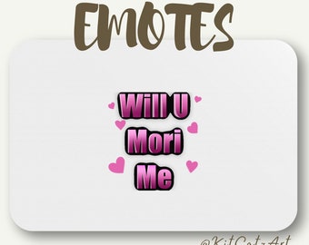 Will You Mori Me Emote Package for Twitch/Discord/Kick/YouTube/TikTok | Cute Emotes | Streamers and Gamers