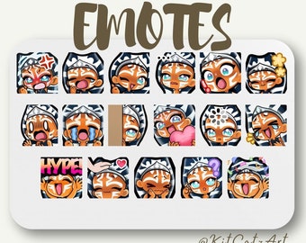 17 Ahsoka Tano Emote Package for Twitch/Discord/Kick | Star Wars and Clone Wars | Cute Emotes
