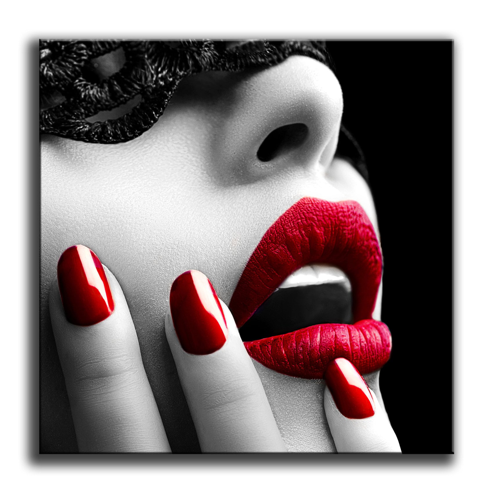 Erotic Lips Red Canvas Wall Art Print Framed - Etsy UK